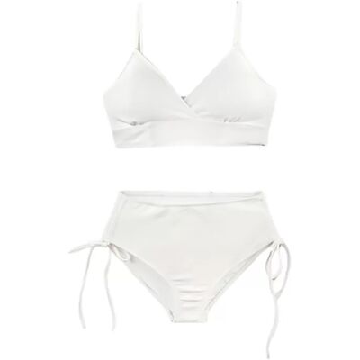 INF Eleganter Neckholder-Bikini-Badeanzug für Damen M Weiß INF Eleganter Neckholder-Bikini-Badeanzug für Damen M Weiß