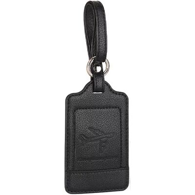 INF Gepäckanhänger aus Leder mit PU-Leder, personalisierte Reisetaschenkennung Schwarz INF Gepäckanhänger aus Leder mit PU-Leder, personalisierte Reisetaschenkennung Schwarz