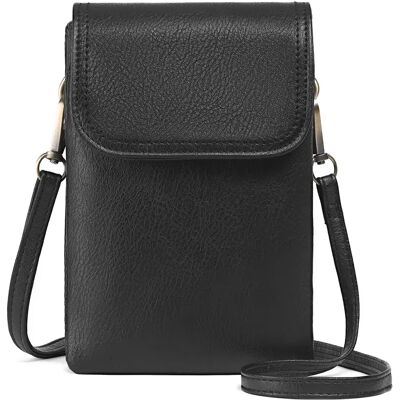 INF Umhängetasche für Damen, Brieftasche aus PU-Leder mit mehreren Kartenfächern Schwarz INF Umhängetasche für Damen, Brieftasche aus PU-Leder mit mehreren Kartenfächern Schwarz