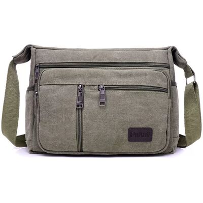 INF Herren Canvas Umhängetasche - Stilvolle und praktische Schultertasche Grau INF Herren Canvas Umhängetasche - Stilvolle und praktische Schultertasche Grau