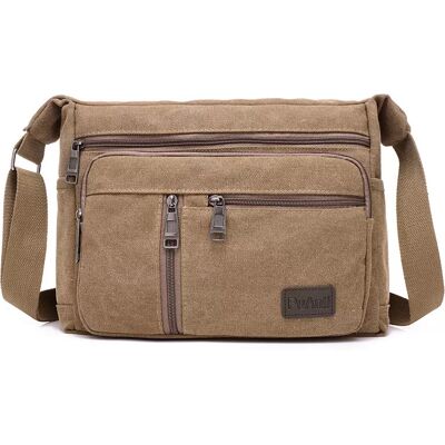 INF Herren Canvas Umhängetasche - Stilvolle und praktische Schultertasche Braun INF Herren Canvas Umhängetasche - Stilvolle und praktische Schultertasche Braun