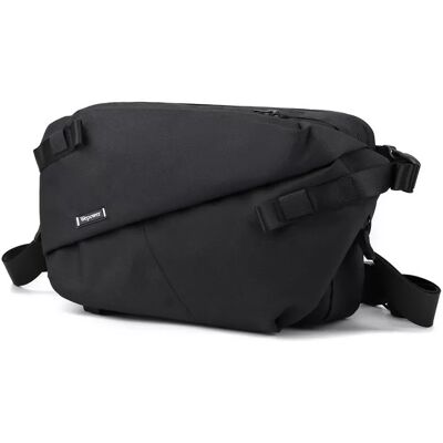 INF Herren Nylon Umhängetasche - Schwarze lässige Schultertasche mit verstellbarem Riemen INF Herren Nylon Umhängetasche - Schwarze lässige Schultertasche mit verstellbarem Riemen
