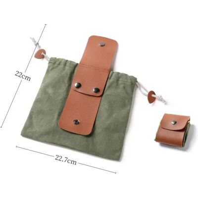 INF Faltbare Werkzeugtasche aus Canvas – PU-beschichtetes, gewachstes Canvas, große, faltbare und tragbare Werkzeugtasche mit Grün INF Faltbare Werkzeugtasche aus Canvas – PU-beschichtetes, gewachstes Canvas, große, faltbare und tragbare Werkzeugtasche mit Grün