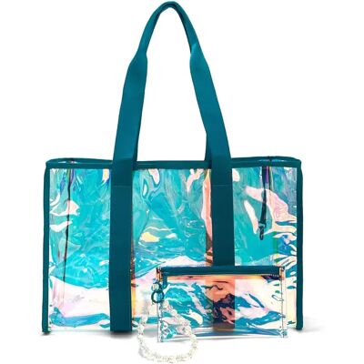 INF PET Jelly Mutter-Tochter Schulter- und Handtasche — wasserdicht, inkl. Innentasche, transparente Farben Grün INF PET Jelly Mutter-Tochter Schulter- und Handtasche — wasserdicht, inkl. Innentasche, transparente Farben Grün