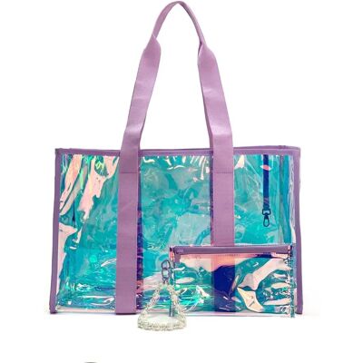 INF PET Jelly Mutter-Tochter Schulter- und Handtasche — wasserdicht, inkl. Innentasche, transparente Farben Violett INF PET Jelly Mutter-Tochter Schulter- und Handtasche — wasserdicht, inkl. Innentasche, transparente Farben Violett