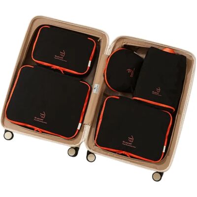 INF 5-teiliges Reise-Packwürfel-Set – wasserabweisende Taslon-Organizer mit Schuhbeutel und Kulturbeutel Schwarz INF 5-teiliges Reise-Packwürfel-Set – wasserabweisende Taslon-Organizer mit Schuhbeutel und Kulturbeutel Schwarz