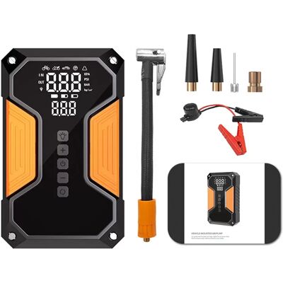 INF Multifunktionale 12V Tragbare Auto Luftpumpe mit Starthilfe - Schwarz INF Multifunktionale 12V Tragbare Auto Luftpumpe mit Starthilfe - Schwarz