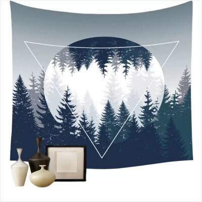 INF Wandteppich Raumschmuck - Bergwald Sonnenuntergang Polyester Wandbehang für Wohnzimmer Schlafzimmer, Abstrakte INF Wandteppich Raumschmuck - Bergwald Sonnenuntergang Polyester Wandbehang für Wohnzimmer Schlafzimmer, Abstrakte