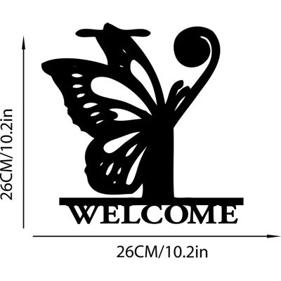 INF Schwarzes Schmetterling Metall Monogramm Buchstaben Wandbild Plakette für Innen- und Außendekoration INF Schwarzes Schmetterling Metall Monogramm Buchstaben Wandbild Plakette für Innen- und Außendekoration