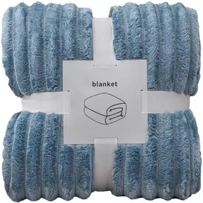 INF Weiche blaue Flanell-Fleece-Decke - Warmer, leichter & atmungsaktiver Überwurf INF Weiche blaue Flanell-Fleece-Decke - Warmer, leichter & atmungsaktiver Überwurf