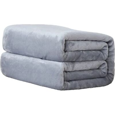 INF Silbergraue Polyester-Flanell-Decke - Dicke, weiche & Ganzjahres-Geschenkdecke S INF Silbergraue Polyester-Flanell-Decke - Dicke, weiche & Ganzjahres-Geschenkdecke S
