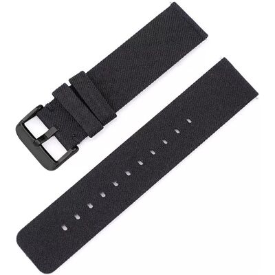 INF Schwarzes Canvas-Uhrenarmband mit schwarzer Schnalle 18 mm INF Schwarzes Canvas-Uhrenarmband mit schwarzer Schnalle 18 mm
