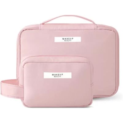 INF Tragbare Kosmetiktasche aus Oxford-Stoff, Reise-Make-up-Organizer Rosa INF Tragbare Kosmetiktasche aus Oxford-Stoff, Reise-Make-up-Organizer Rosa