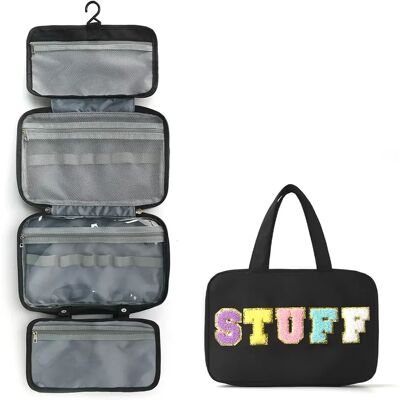 INF Hängende Kulturtasche für Reisen, wasserdichte Kosmetiktasche Schwarz INF Hängende Kulturtasche für Reisen, wasserdichte Kosmetiktasche Schwarz