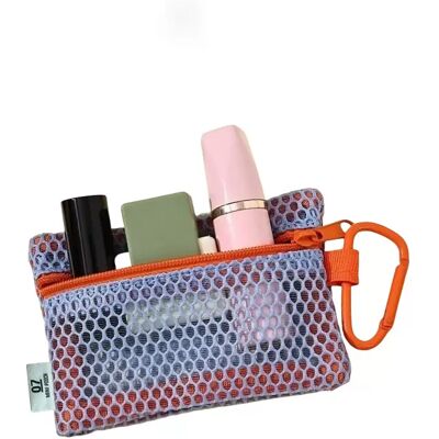 INF Leichte Kosmetiktasche aus Mesh mit Trageband Blau INF Leichte Kosmetiktasche aus Mesh mit Trageband Blau
