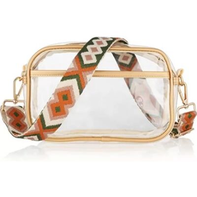 INF Stilvolle transparente PVC-Kosmetiktasche für Reisen Gold INF Stilvolle transparente PVC-Kosmetiktasche für Reisen Gold