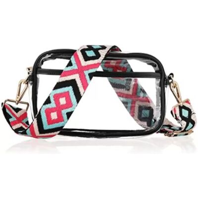 INF Stilvolle transparente PVC-Kosmetiktasche für Reisen Schwarz INF Stilvolle transparente PVC-Kosmetiktasche für Reisen Schwarz