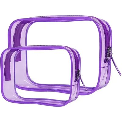 INF Transparentes Kosmetiktaschen-Set: Wasserdichte Reise-Organizer für Make-up und Toilettenartikel Violett INF Transparentes Kosmetiktaschen-Set: Wasserdichte Reise-Organizer für Make-up und Toilettenartikel Violett