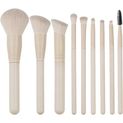 INF Moon Round Kaffeefarbene 9-teiliges Make-up Pinselset - Weiche Synthetische Faserborsten INF Moon Round Kaffeefarbene 9-teiliges Make-up Pinselset - Weiche Synthetische Faserborsten