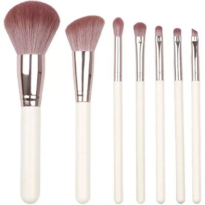 INF Mond Runde Weißgold Tiefes Lila Rosa Gemischtes Haar 7-teiliges Make-up Pinselset - Beauty-Werkzeuge für Anfänger INF Mond Runde Weißgold Tiefes Lila Rosa Gemischtes Haar 7-teiliges Make-up Pinselset - Beauty-Werkzeuge für Anfänger