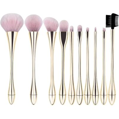 INF Champagner Gold & Rosa Weißes 10-teiliges Make-up Pinselset mit Rosa Tragetasche - Professionelle Kosmetikpinsel INF Champagner Gold & Rosa Weißes 10-teiliges Make-up Pinselset mit Rosa Tragetasche - Professionelle Kosmetikpinsel