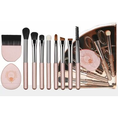 INF Tragbares Make-up Pinsel Set - 10-teiliges Faltbares Reise-Set mit Weichen Synthetischen Borsten INF Tragbares Make-up Pinsel Set - 10-teiliges Faltbares Reise-Set mit Weichen Synthetischen Borsten