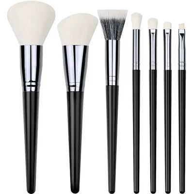 INF Black Onyx 7-teiliges Make-up Pinselset - Weiche synthetische Faserpinsel für makelloses Auftragen INF Black Onyx 7-teiliges Make-up Pinselset - Weiche synthetische Faserpinsel für makelloses Auftragen