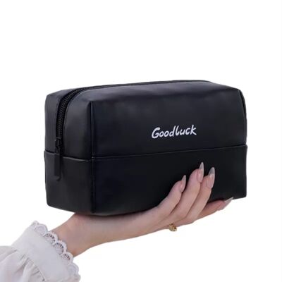 INF Tragbare Reise-Kosmetiktasche - Leichte PU-Kosmetik-Organizer-Tasche Schwarz INF Tragbare Reise-Kosmetiktasche - Leichte PU-Kosmetik-Organizer-Tasche Schwarz