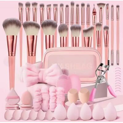 INF 25-teiliges Make-up Pinselset mit Schwämmen, Stirnband & Armbändern - Komplettes Gesichts- & Augenpinsel Kit INF 25-teiliges Make-up Pinselset mit Schwämmen, Stirnband & Armbändern - Komplettes Gesichts- & Augenpinsel Kit