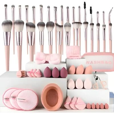 INF 30-teiliges Make-up Pinsel Set mit Schwämmen, Stirnband, Armbändern & Tasche - Komplettes Kosmetik Pinsel Kit INF 30-teiliges Make-up Pinsel Set mit Schwämmen, Stirnband, Armbändern & Tasche - Komplettes Kosmetik Pinsel Kit