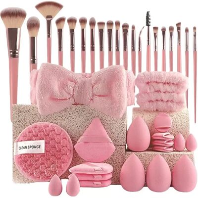 INF 40-teiliges rosa Make-up Pinselset mit Schwämmen und Zubehör - Komplettes Beauty-Kit INF 40-teiliges rosa Make-up Pinselset mit Schwämmen und Zubehör - Komplettes Beauty-Kit