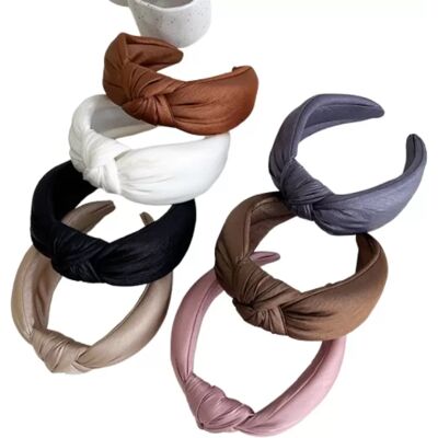INF 7-teiliges Set mit geknoteten Stirnbändern – Schwarz, Braun, Weiß, Rosa, Lila, Beige und Kaffee INF 7-teiliges Set mit geknoteten Stirnbändern – Schwarz, Braun, Weiß, Rosa, Lila, Beige und Kaffee