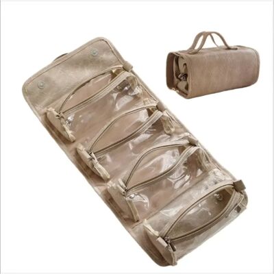 INF Abnehmbare 4-in-1 Kosmetiktasche mit großem Fassungsvermögen – Kosmetik-Organizer aus PU-Leder Kamel INF Abnehmbare 4-in-1 Kosmetiktasche mit großem Fassungsvermögen – Kosmetik-Organizer aus PU-Leder Kamel