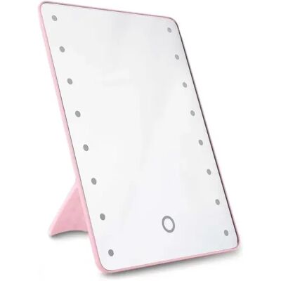 INF LED Kosmetikspiegel mit Ständer - Dimmbar, 3-Wege-Beleuchtung, 255x185mm Rosa INF LED Kosmetikspiegel mit Ständer - Dimmbar, 3-Wege-Beleuchtung, 255x185mm Rosa