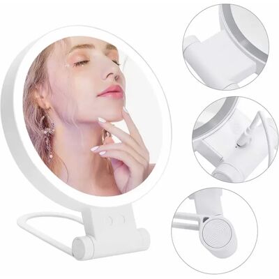 INF LED Kosmetikspiegel mit 10-facher Vergrößerung - Doppelseitiger beleuchteter Schminkspiegel INF LED Kosmetikspiegel mit 10-facher Vergrößerung - Doppelseitiger beleuchteter Schminkspiegel