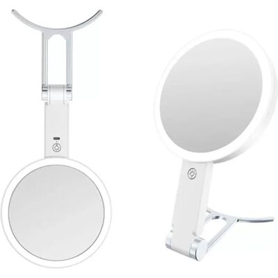INF LED-beleuchteter Kosmetikspiegel mit C-Form Ständer - 10x Vergrößerung Weiß INF LED-beleuchteter Kosmetikspiegel mit C-Form Ständer - 10x Vergrößerung Weiß