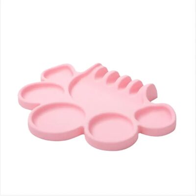 INF Silikon Make-up Mischpalette mit Pinselhalter, Nail Art Aquarellpalette Rosa INF Silikon Make-up Mischpalette mit Pinselhalter, Nail Art Aquarellpalette Rosa