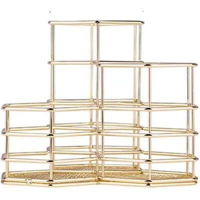 INF Sechseckiger Stiftehalter aus Eisen: Vielseitiger Metall-Schreibtisch-Organizer für Stifte, Pinsel und mehr Gold INF Sechseckiger Stiftehalter aus Eisen: Vielseitiger Metall-Schreibtisch-Organizer für Stifte, Pinsel und mehr Gold