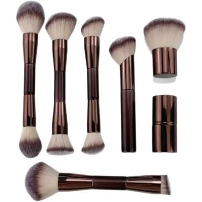 INF 7-teiliges doppelseitiges Teleskop-Make-up-Pinsel-Set – Dual-Head Foundation-, Puder- und Kontur-Pinsel, kompaktes INF 7-teiliges doppelseitiges Teleskop-Make-up-Pinsel-Set – Dual-Head Foundation-, Puder- und Kontur-Pinsel, kompaktes