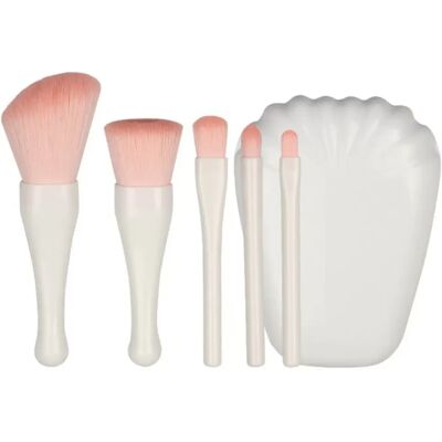 INF 5-teiliges Muschel Make-up Pinsel Set — Weiche synthetische Nylonpinsel mit kompakter Muschelschale, tragbare Beauty-Tools INF 5-teiliges Muschel Make-up Pinsel Set — Weiche synthetische Nylonpinsel mit kompakter Muschelschale, tragbare Beauty-Tools