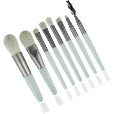 INF 8-teiliges Mini Make-up Pinselset mit weichen synthetischen Borsten und tragbarem Morandi-Design für Anfänger Grün INF 8-teiliges Mini Make-up Pinselset mit weichen synthetischen Borsten und tragbarem Morandi-Design für Anfänger Grün