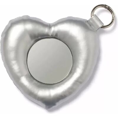 INF Heart-Shaped PU Leather Mini Compact Mirror - Portable Padded Quilted Pocket Makeup Mirror for Travel and Daily Touch-ups Silber INF Heart-Shaped PU Leather Mini Compact Mirror - Portable Padded Quilted Pocket Makeup Mirror for Travel and Daily Touch-ups Silber