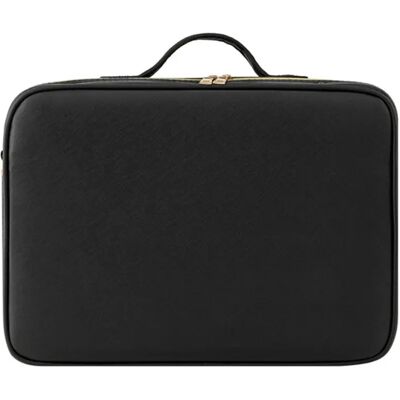 INF LED-Make-up-Tasche mit integriertem Akku, USB-aufladbar, einstellbarer Farbtemperatur und abnehmbarem Spiegel – Großer Schwarz INF LED-Make-up-Tasche mit integriertem Akku, USB-aufladbar, einstellbarer Farbtemperatur und abnehmbarem Spiegel – Großer Schwarz