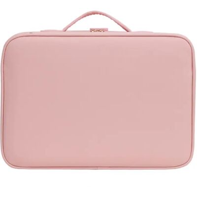 INF LED-Make-up-Tasche mit integriertem Akku, USB-aufladbar, einstellbarer Farbtemperatur und abnehmbarem Spiegel – Großer Rosa INF LED-Make-up-Tasche mit integriertem Akku, USB-aufladbar, einstellbarer Farbtemperatur und abnehmbarem Spiegel – Großer Rosa