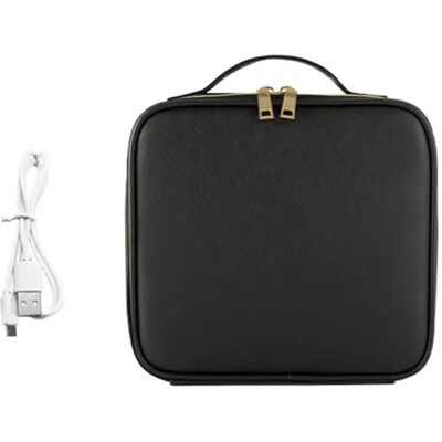 INF Wiederaufladbare LED-Reise-Make-up-Tasche mit abnehmbarem Spiegel, Touch-Bedienfeld und verstellbaren Trennwänden Schwarz INF Wiederaufladbare LED-Reise-Make-up-Tasche mit abnehmbarem Spiegel, Touch-Bedienfeld und verstellbaren Trennwänden Schwarz