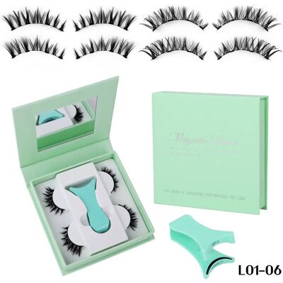 INF Magnetische falsche Wimpern-Set 2 Paare mit Applikator – Hochwertiges Fiber, Kein Kleber, Wasserdicht, Wiederverwendbar INF Magnetische falsche Wimpern-Set 2 Paare mit Applikator – Hochwertiges Fiber, Kein Kleber, Wasserdicht, Wiederverwendbar