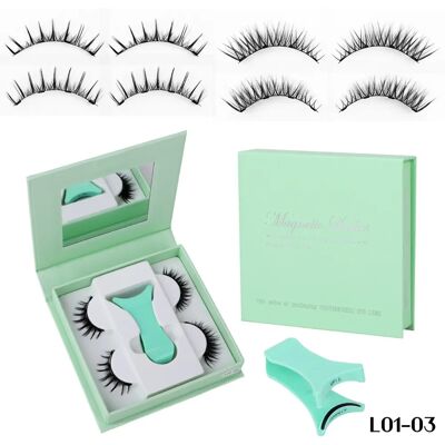 INF Magnetisches Wimpern-Set 2 Paare mit Wimpern-Applikator-Clip, wasserfest, wiederverwendbare Premium-Faser, ohne Kleber INF Magnetisches Wimpern-Set 2 Paare mit Wimpern-Applikator-Clip, wasserfest, wiederverwendbare Premium-Faser, ohne Kleber