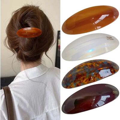 INF PVC eiförmige Feder-Haarclips 4er-Set – mehrfarbige ovale Federklemmen für Pferdeschwanz und Hochsteckfrisuren INF PVC eiförmige Feder-Haarclips 4er-Set – mehrfarbige ovale Federklemmen für Pferdeschwanz und Hochsteckfrisuren