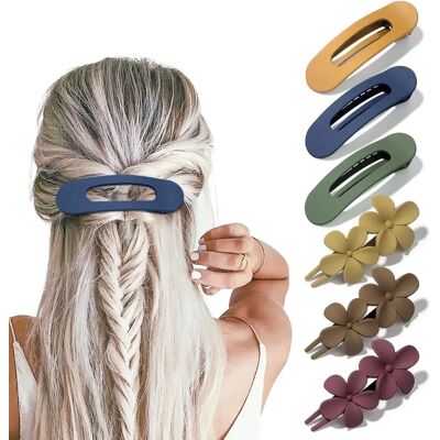 INF Blumen-Entenschnabel-Haarclips 6er-Set – Mehrfarbig ABS, Gebogen, Rutschfest, Sicherer Halt für Damen INF Blumen-Entenschnabel-Haarclips 6er-Set – Mehrfarbig ABS, Gebogen, Rutschfest, Sicherer Halt für Damen