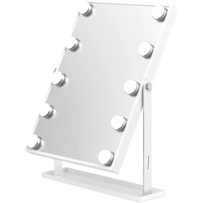 INF LED-beleuchteter Make-up-Spiegel mit 3-Farb stufenloser Dimmung, Touch-Steuerung, 360° Rotation und abnehmbarem Weiß INF LED-beleuchteter Make-up-Spiegel mit 3-Farb stufenloser Dimmung, Touch-Steuerung, 360° Rotation und abnehmbarem Weiß